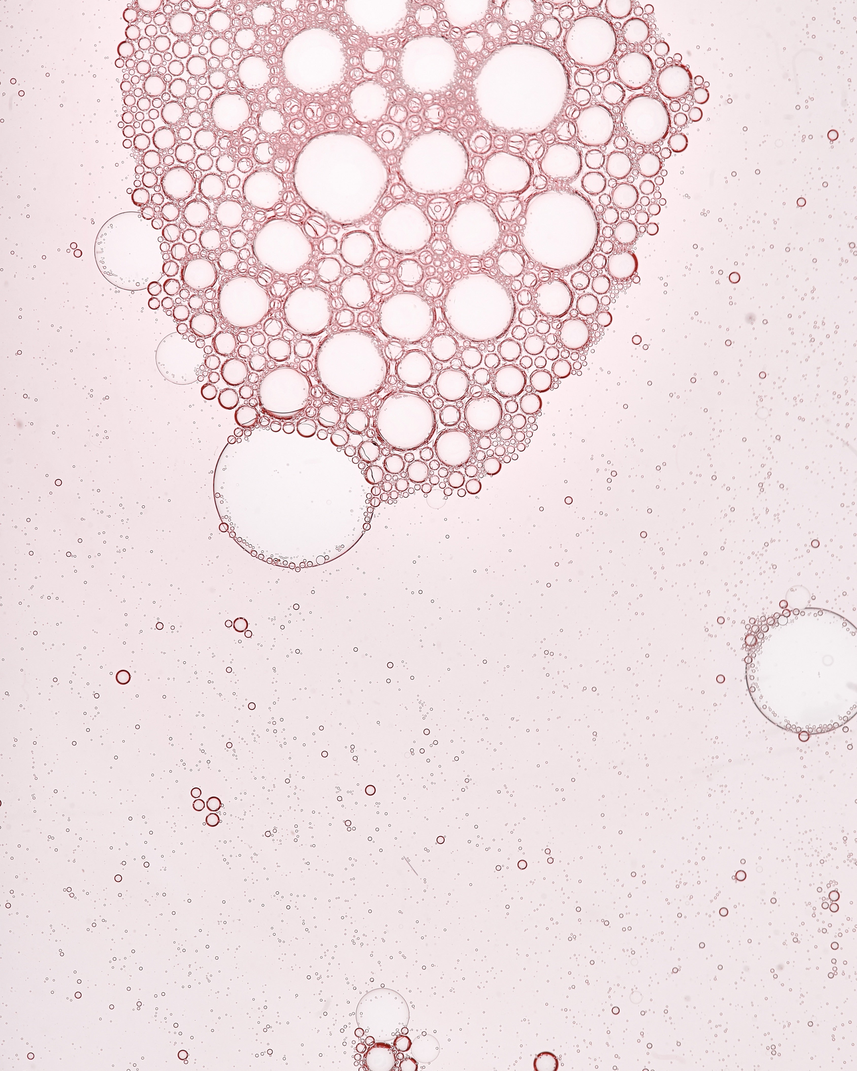 Pink bubbles on a light pink background