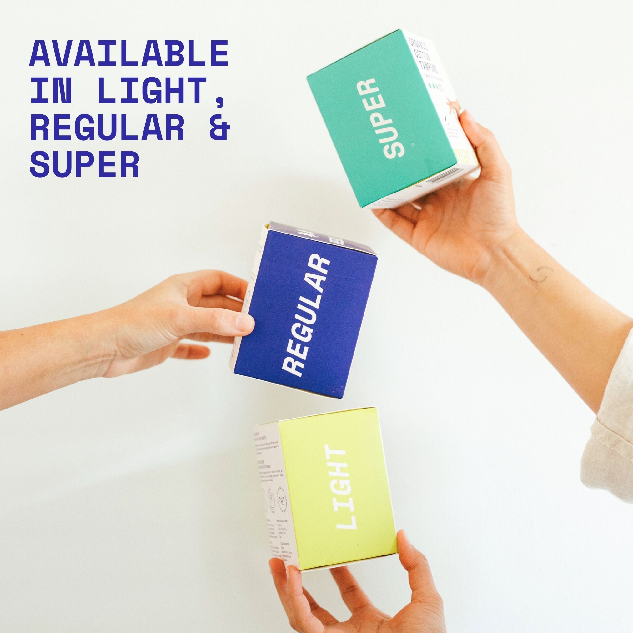 Light, Regular, and Super Tampons
