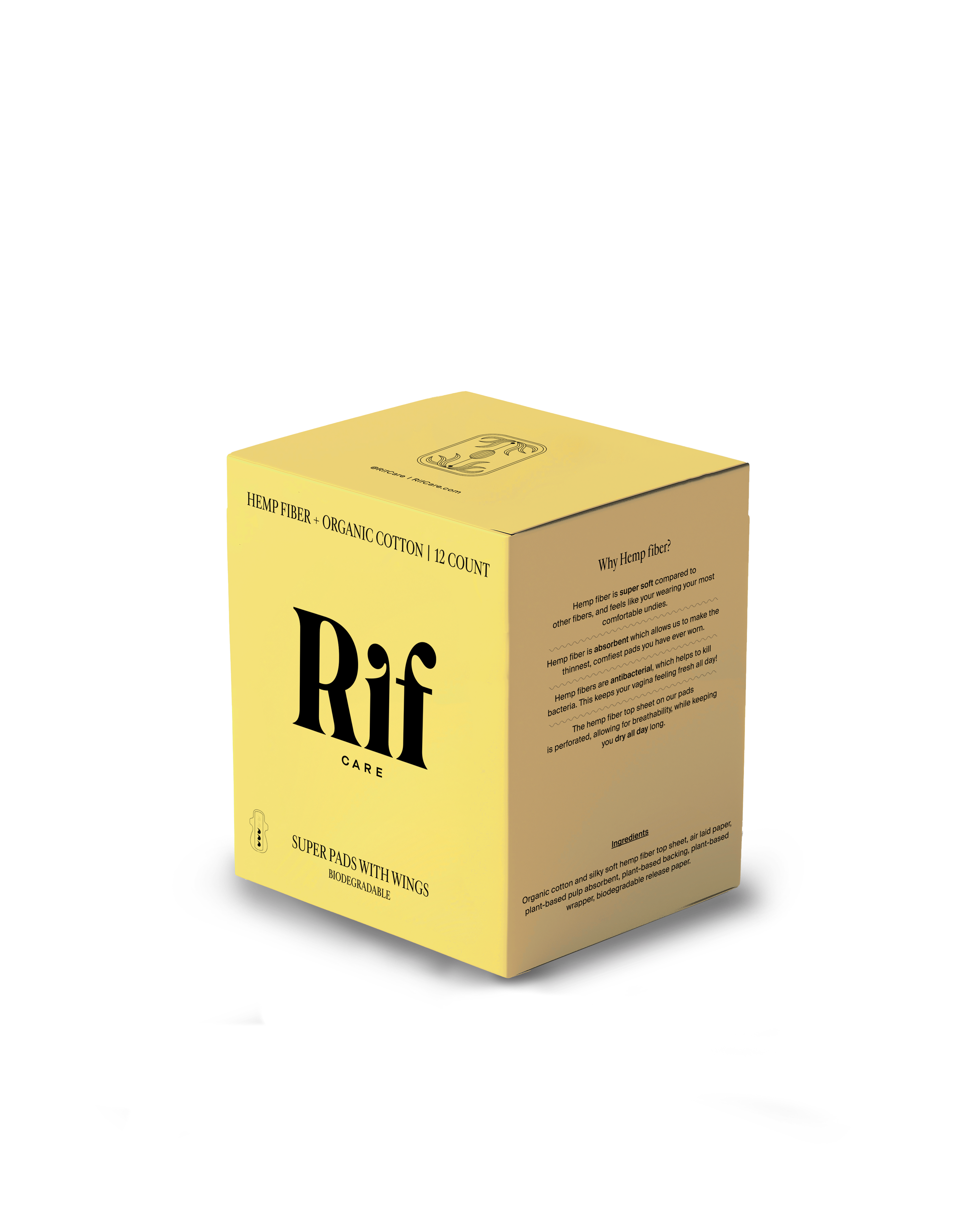 Rif Care | Organic Super Pads (12 Pack)