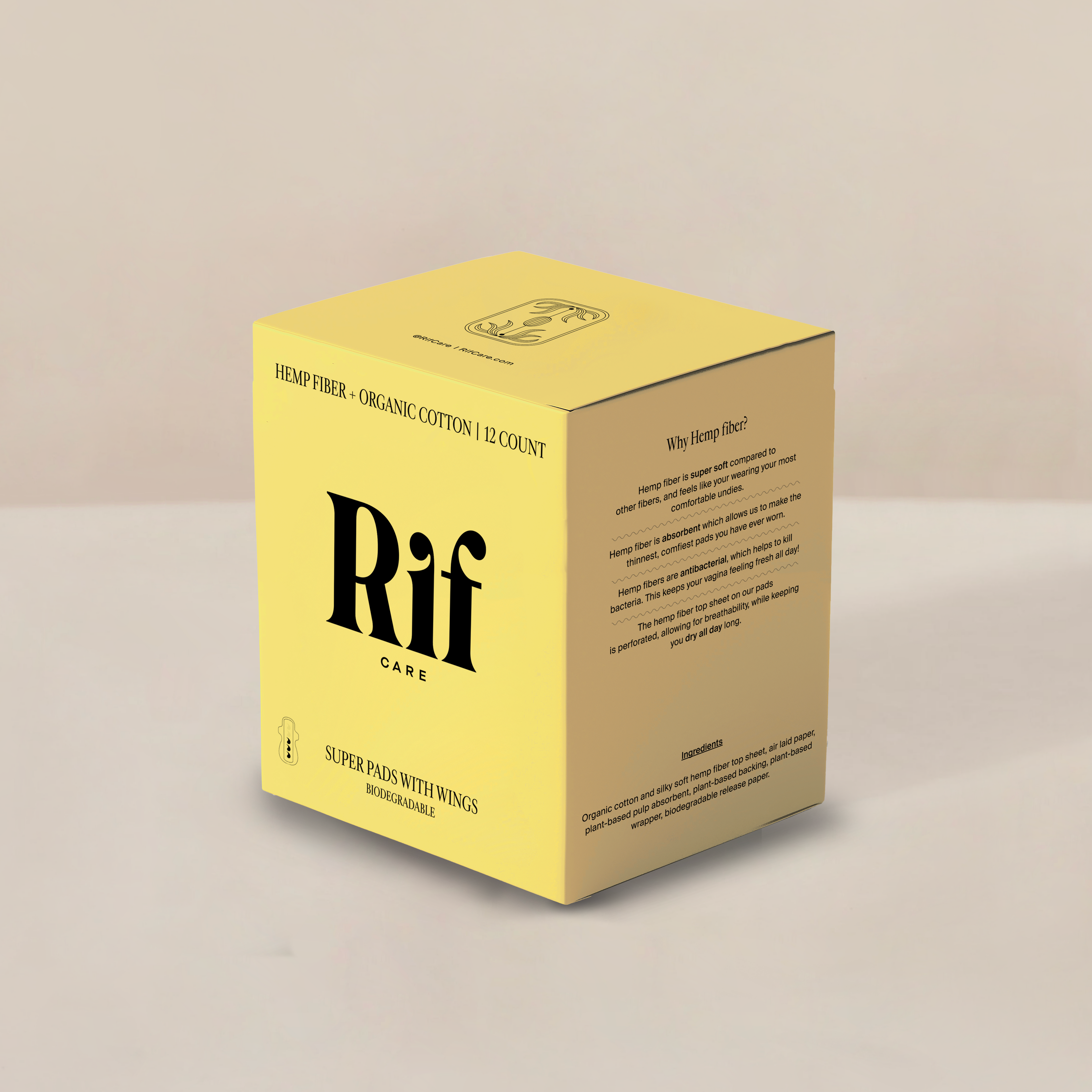 Rif Care | Organic Super Pads (12 Pack)
