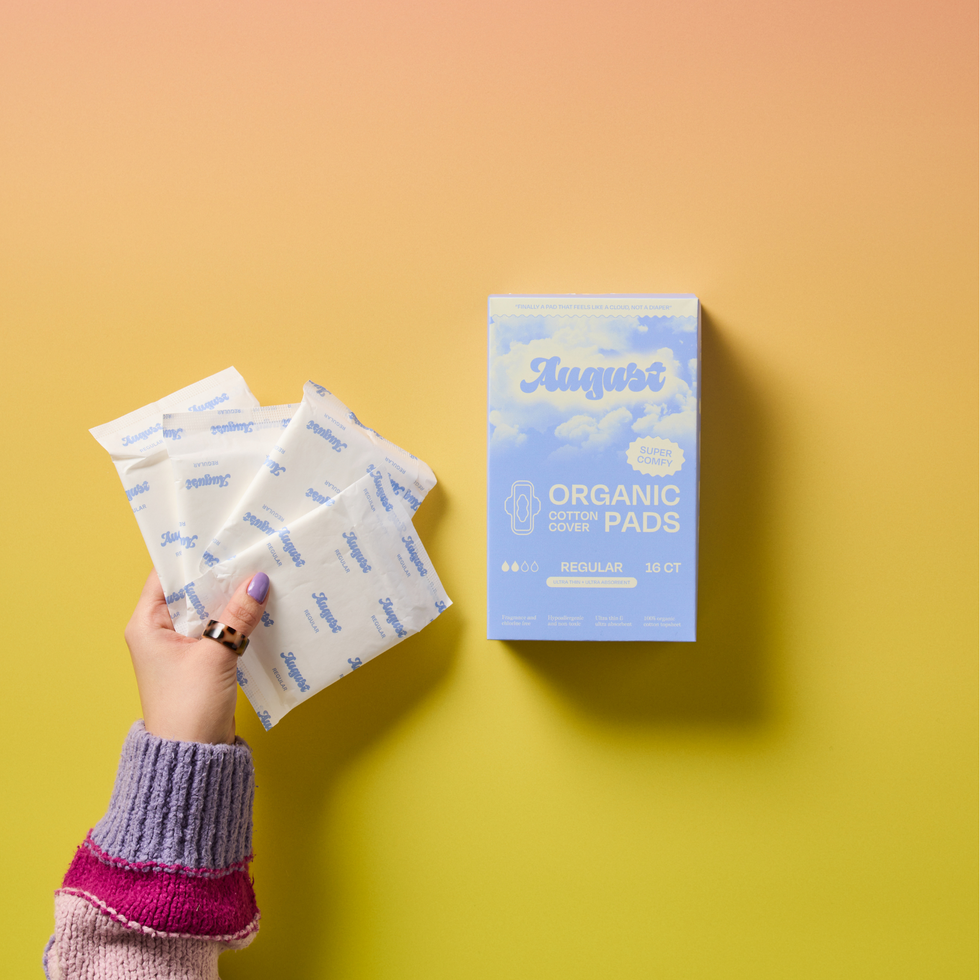August | Organic Regular Pads (16 Pack)