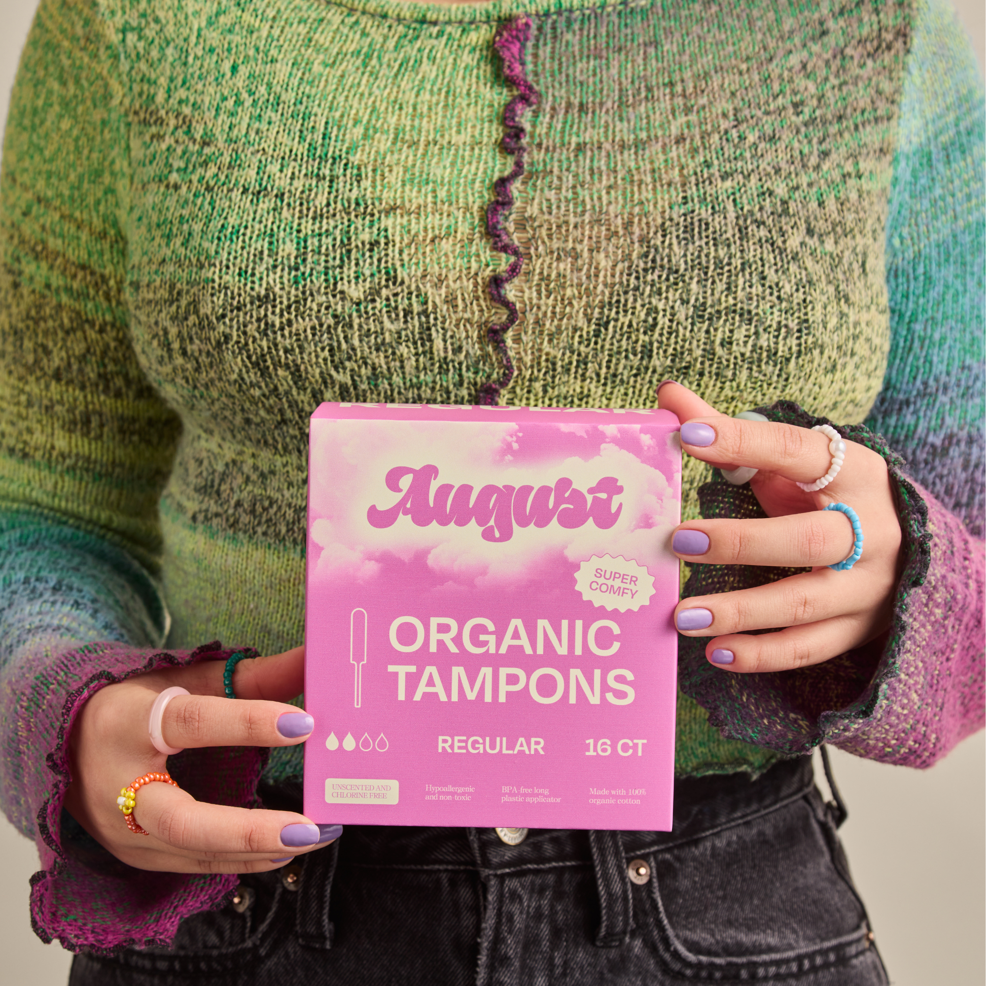 August | Organic Regular Tampons (16 Pack)