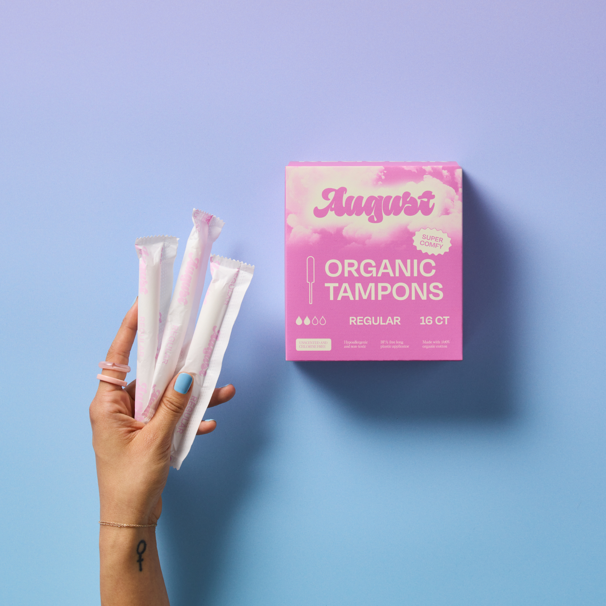 August | Organic Regular Tampons (16 Pack)