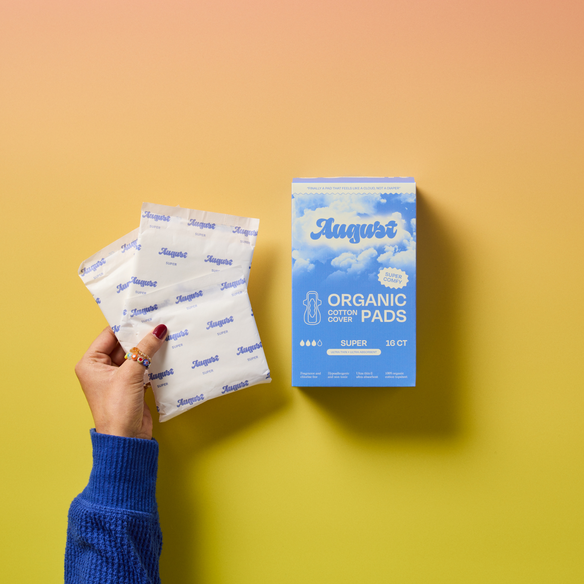 August | Organic Super Pads (16 Pack)
