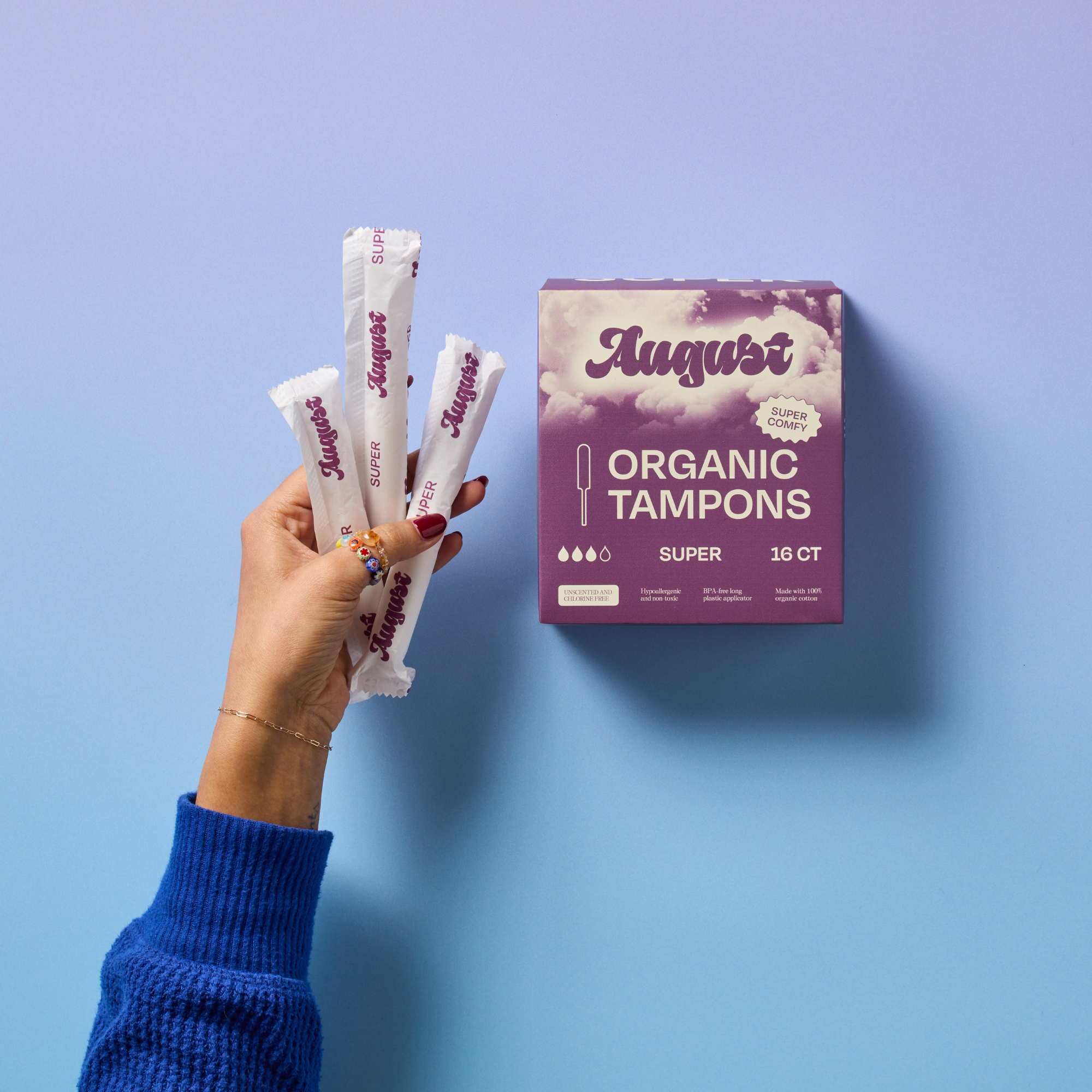 August | Organic Super Tampons (16 Pack)
